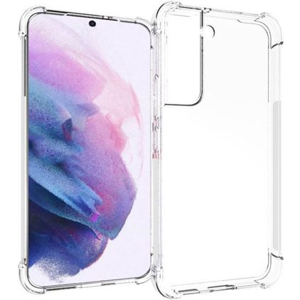 Mobigear Cushion Durchsichtig Samsung Galaxy S22 Hülle Flexibles TPU Backcover Stoßfest - Transparent