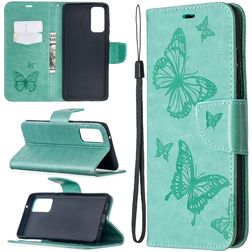 Mobigear Butterfly Samsung Galaxy S20 FE Hülle Klapphülle Geldbörse - Türkis