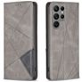 Mobigear Rhombus Slim Samsung Galaxy S23 Ultra Hülle Klapphülle - Grau