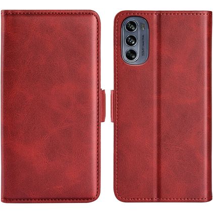 Mobigear Slim Magnet Motorola Moto G62 Klapphülle Portemonnaie - Rot