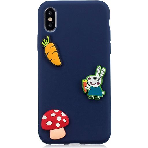 Mobigear Design iPhone XS Max Hülle Flexibles TPU Backcover - Kaninchen und Möhre