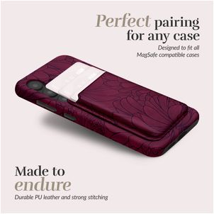 MIO Kartenetui - 3 Karten - MagSafe Kompatibel - Berry Blooms