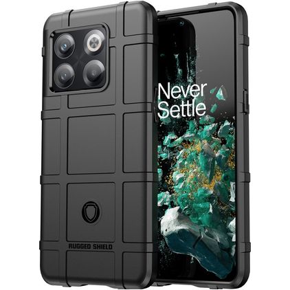 Mobigear Rugged Shield OnePlus 10T Hülle Flexibles TPU Backcover Stoßfest - Schwarz