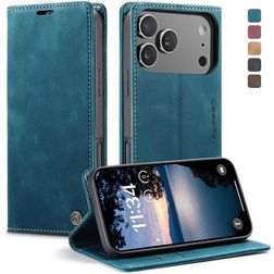 CaseMe 013 iPhone 17 Pro Hülle Klapphülle Geldbörse - Blau