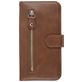 Mobigear Zipper Samsung Galaxy S20 Hülle Klapphülle Geldbörse - Braun