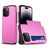 Mobigear Card iPhone 15 Pro Hülle Hardcase Backcover Stoßfest mit Kartenhalter - Pink
