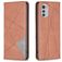 Mobigear Rhombus Slim Motorola Moto E32 Hülle Klapphülle - Braun