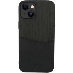 Valenta Card Slot iPhone 13 Echtleder Backcover mit Kartenfach - Schwarz