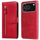 Mobigear Zipper iPhone 17 Pro Hülle Klapphülle Geldbörse - Rot