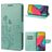 Mobigear Flowers Samsung Galaxy M53 Hülle Klapphülle Geldbörse - Grün