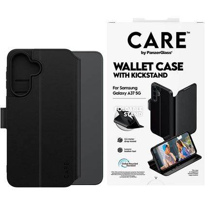 CARE by PanzerGlass Kickstand Samsung Galaxy A37 Hülle Klapphülle Geldbörse - Schwarz