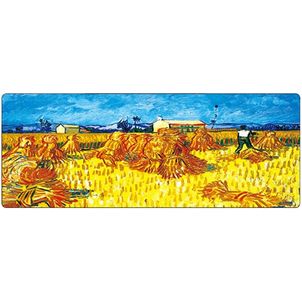 Mobigear Anti-Slip Mauspad - 40 x 90 CM - Wheat stacks in Provence