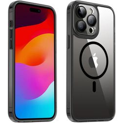 Valenta Trend iPhone 14 Pro MagSafe Hülle Hardcase Backcover - Transparent / Schwarz