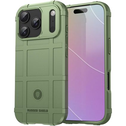 Mobigear Rugged Shield iPhone 18 Pro Hülle Flexibles TPU Backcover Stoßfest - Grün