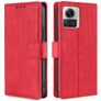 Mobigear Croco Motorola Edge 30 Ultra Hülle Klapphülle Geldbörse - Rot