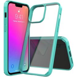 Mobigear Crystal iPhone 13 Pro Max Hardcase Backcover - Transparent / Türkis
