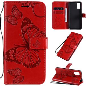 Mobigear Butterfly Samsung Galaxy A41 Hülle Klapphülle Geldbörse - Rot