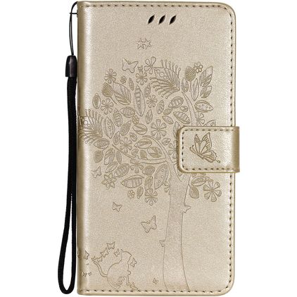 Mobigear Tree Samsung Galaxy S21 Plus Hülle Klapphülle Geldbörse - Gold