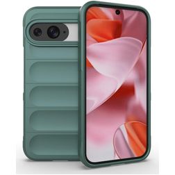 Mobigear Bumpy Google Pixel 9 Pro Hülle Flexibles TPU Backcover - Dunkelgrün