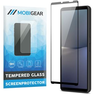 Mobigear Premium Sony Xperia 10 V Panzerglas Gehärtetes Glas Displayschutz - Hüllenfreundlich - Schwarz