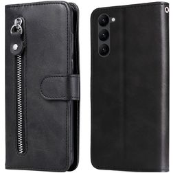 Mobigear Zipper Samsung Galaxy S23 Plus Hülle Klapphülle Geldbörse - Schwarz