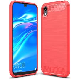 Mobigear Brushed Slim HONOR 8S Hülle Flexibles TPU Backcover - Rot