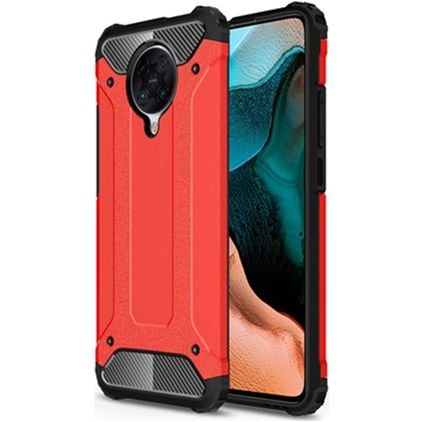 Mobigear Outdoor POCO F2 Pro Hülle Hardcase Backcover Stoßfest - Rot