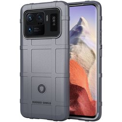 Mobigear Rugged Shield Xiaomi Mi 11 Ultra Hülle Flexibles TPU Backcover Stoßfest - Grau