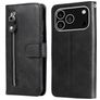Mobigear Zipper iPhone 17 Pro Hülle Klapphülle Geldbörse - Schwarz