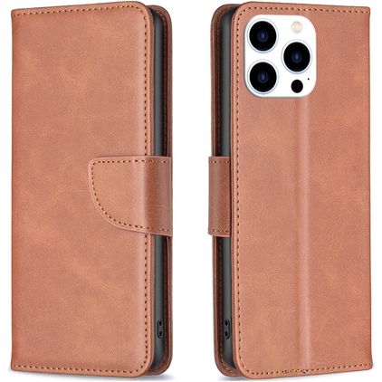 Mobigear Excellent iPhone 15 Pro Hülle Klapphülle Geldbörse - Braun