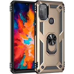 Mobigear Armor Ring Motorola Moto G50 Hülle Hardcase Backcover Stoßfest mit Ringhalter - Gold
