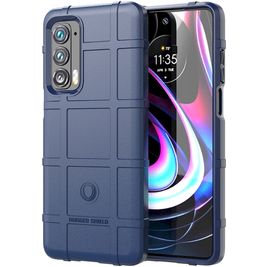 Mobigear Rugged Shield Motorola Edge (2021) Hülle Flexibles TPU Backcover Stoßfest - Blau