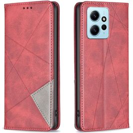 Mobigear Rhombus Slim Xiaomi Redmi Note 12 Hülle Klapphülle - Rot