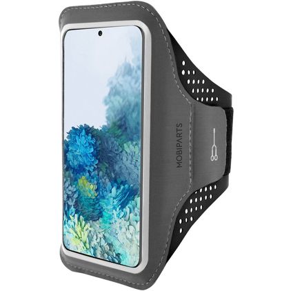 Mobiparts Comfort Fit Handyhalterung Joggen Samsung Galaxy S20 Sporthülle Neopren Sportarmband - Schwarz