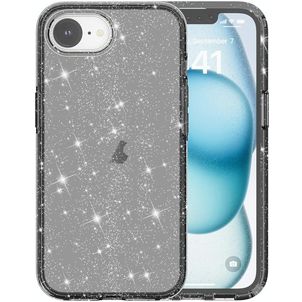Mobigear Crystal Glitter iPhone 16e Hülle Hardcase Backcover - Schwarz