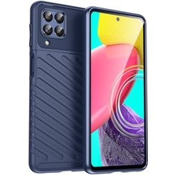 Mobigear Groove Samsung Galaxy M53 Hülle Flexibles TPU Backcover - Blau
