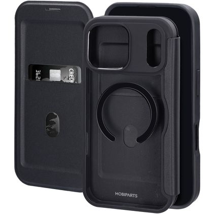 Mobiparts Shield Line iPhone 18 Pro Max MagSafe Hülle Klapphülle - Schwarz