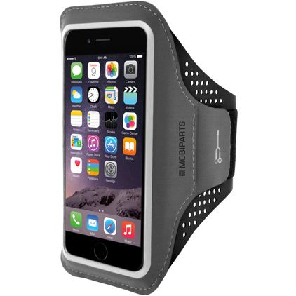 Mobiparts Comfort Fit Handyhalterung Joggen iPhone 6 Plus Sporthülle Neopren Sportarmband - Schwarz