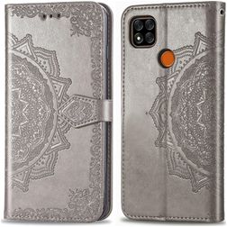 Mobigear Mandala Xiaomi Redmi 9C Hülle Klapphülle Geldbörse - Grau