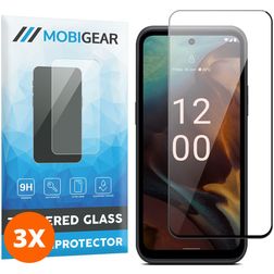 Mobigear Premium Nokia XR21 Panzerglas Gehärtetes Glas Displayschutz - Hüllenfreundlich - Schwarz (3er Pack)