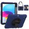 Mobigear SureGrip iPad 10 (2022) Stoßfeste Hardcase Hülle + Stifthalter + Schulterträger + Ständer - Schwarz / Blau