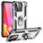 Mobigear Armor Ring Xiaomi Redmi 10C Hülle Hardcase Backcover Stoßfest mit Ringhalter - Silber