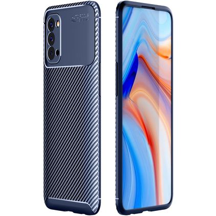 Mobigear Racing OPPO Reno 4 Hülle Flexibles TPU Backcover - Blau