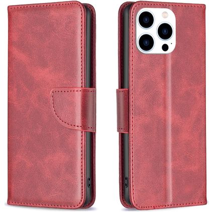 Mobigear Excellent iPhone 16 Pro Hülle Klapphülle Geldbörse - Rot