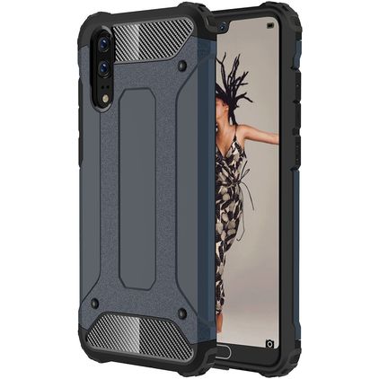 Mobigear Outdoor Huawei P20 Hülle Hardcase Backcover Stoßfest - Marineblau