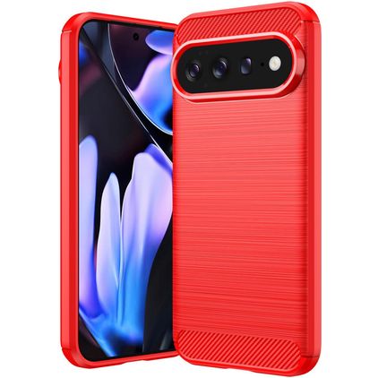 Mobigear Brushed Slim Google Pixel 11 Pro XL Hülle Flexibles TPU Backcover - Rot
