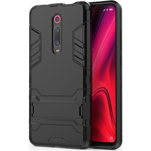 Mobigear Armor Stand Xiaomi Mi 9T Pro Hülle Hardcase Backcover Stoßfest mit Ständer - Schwarz