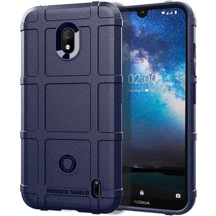 Mobigear Rugged Shield Nokia 2.2 Hülle Flexibles TPU Backcover Stoßfest - Blau