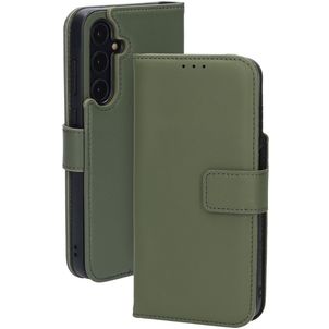 Mobiparts Samsung Galaxy A35 Hülle Echtes Leder Klapphülle Geldbörse - Grün