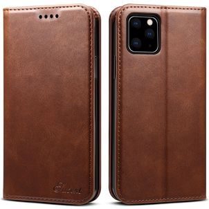 Suteni Art iPhone 11 Hülle Klapphülle Geldbörse - Braun